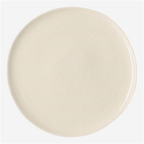 Seline Assiette Plate en Grès 26 5 cm Blanc moucheté Habitat