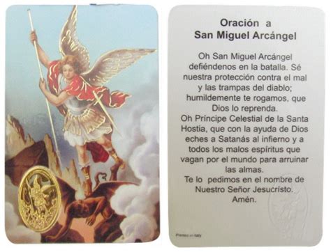 Oracion A San Miguel Arcangel Tarjeta De Rezo Laminada Set Of