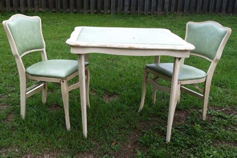 Maybe you would like to learn more about one of these? 1930's vintage folding card table and chairs all original ...