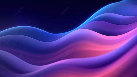 3d Illustration Of Abstract Wavy Lines In Shades Of Purple And Blue