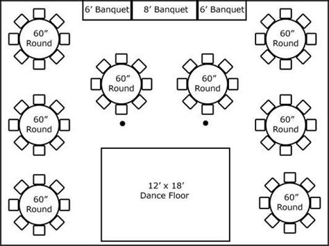 30′ X 40′ W Round Tables Buffet Wedding Table Layouts Wedding