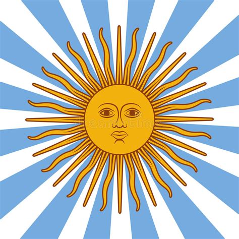 Canción para la bandera nacional argentina. Argentina Card - Poster Illustration With Sun And Flag Colors Stock Illustration - Illustration ...
