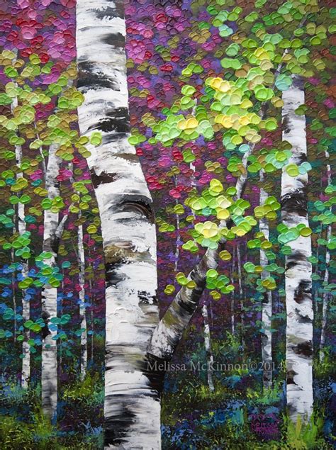 Autumn Aspen Birch Tree Painting Melissa Mckinnon Landscape Paintings