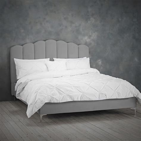 Willow Sumptuous Velvet King Size Bed In Silver Fif