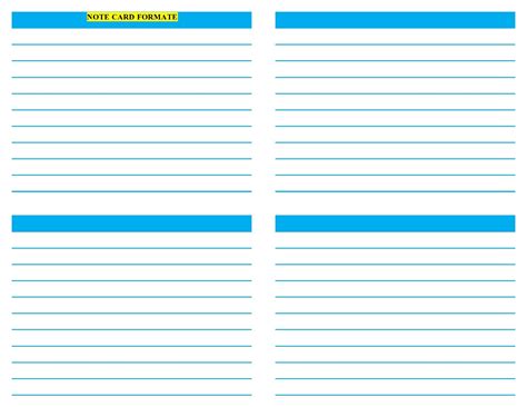 Printable Note Card Template Word Printable Cards