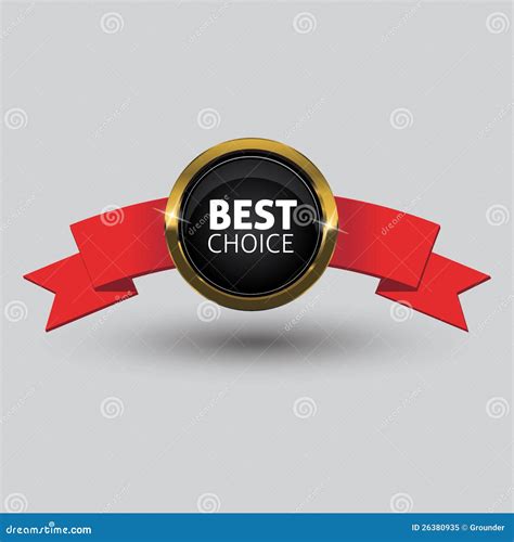 Vector Best Choice Red Label With Ribbons Stock Vector Illustration