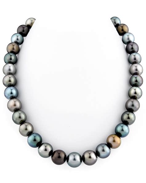 11 12mm Tahitian South Sea Multicolor Pearl Necklace Multicolor Pearl