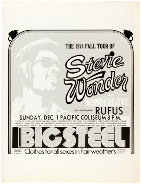 Hakes Stevie Wonder 1974 Concert Poster