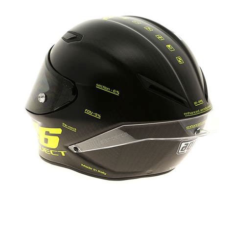 Designed especially for racing this carbon fiber helmet is just about as good as it gets when it comes to motorcycle helmet technology. AGV Pista GP Valentino Rossi 'Project 46' helmet ...