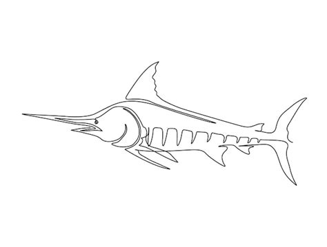 Premium Vector Continuous One Line Drawing Of Marlin Fish Simple