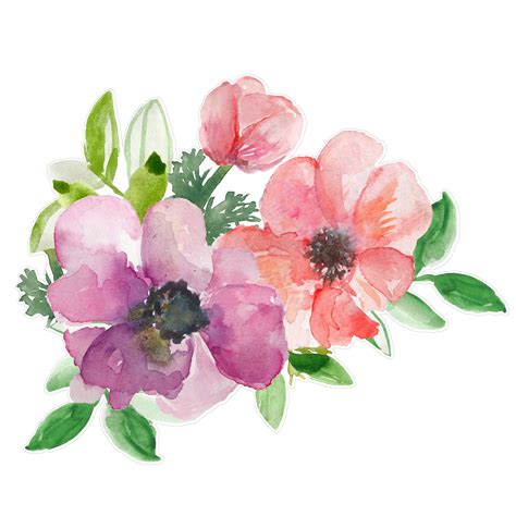 Set of watercolor floral bouquets for design. Flower Bouquet Watercolor at PaintingValley.com | Explore ...