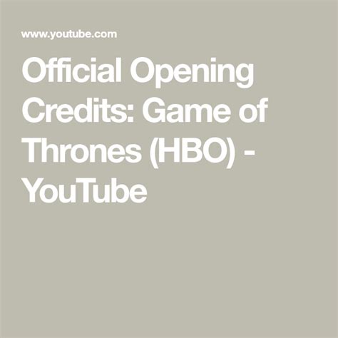 Official Opening Credits Game Of Thrones Hbo Youtube Opening