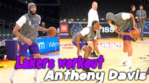 Lakers Anthony Davis Workout 1 On 1 Vs Rajon Rondo Youtube