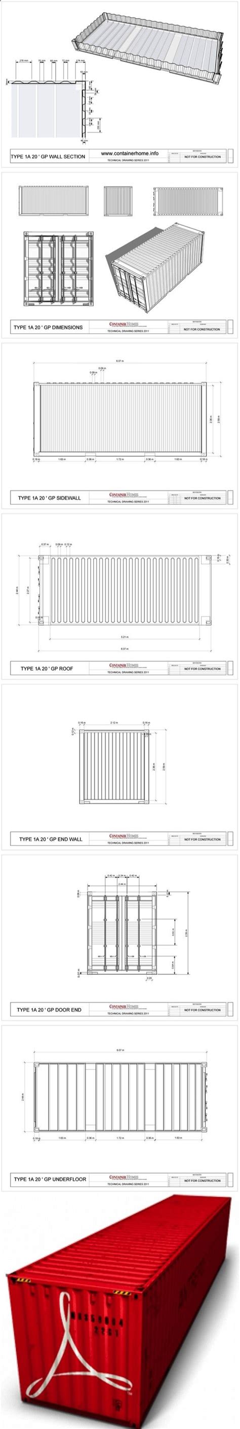 Free Shipping Container Technical Drawing Package Kiến Trúc