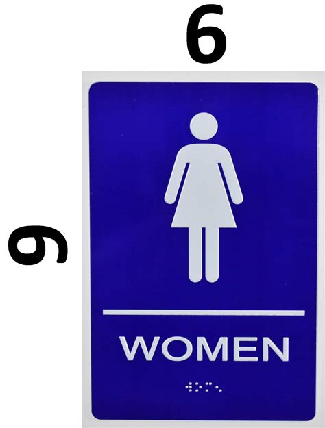 Business And Industrial Womens Room Restroom Sign Bathroom Ada Braille