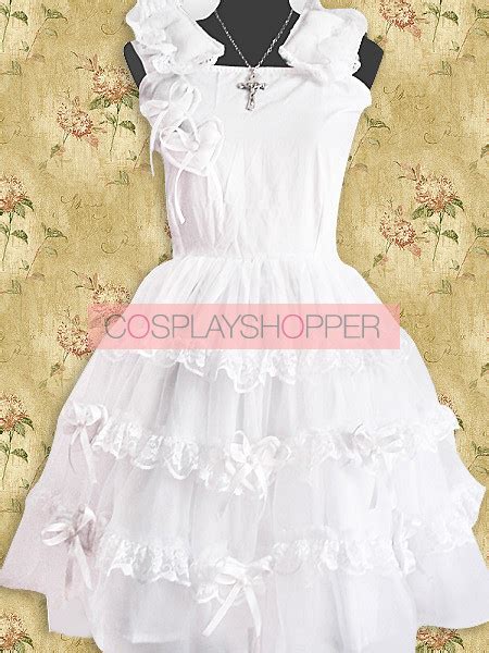 High Quality White Sleeveless Ruffles Sweet Lolita Dress For Sale