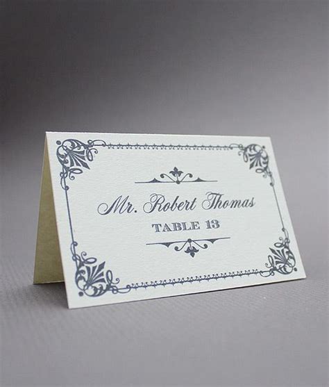 Set up orientation and layout. Ornate Vintage Type Place Cards | Place card template ...