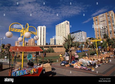 South Africa Durban Beach At The Golden Mile Stock Photo Alamy