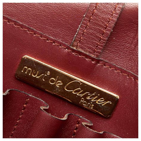 Cartier Red Must De Cartier Leather Crossbody Bag Dark Red Pony Style