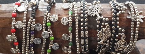 Fair Trade Thai Hill Tribe Silver Bead And Charm Bracelet Double Swirl Harem Pants Jewelry