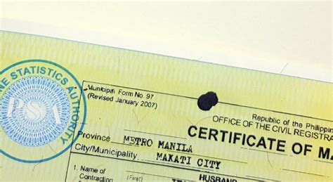 Certificate Of Marriage Philippines