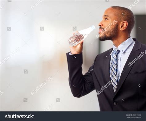 Young Cool Black Man Drinking Water Stock Photo 243915082 Shutterstock