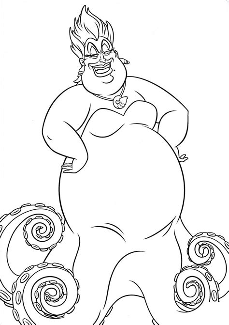 Ursula Face Coloring Pages Sketch Coloring Page