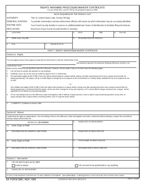 Army Sworn Statement Template Hq Printable Documents 53976 Hot Sex