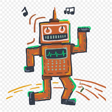 Dancing Robot Clipart Vector Cartoon Robot Dancing Character