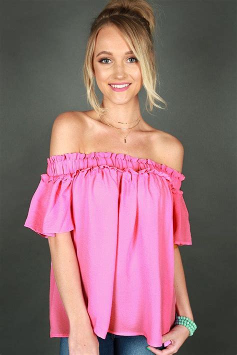 Thats My Girl Off Shoulder Top In Pink Off Shoulder Tops Off Shoulder Spring Style Guide