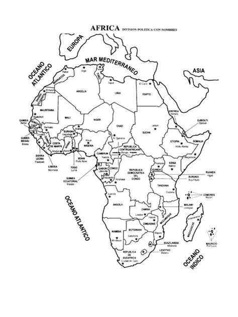 Mapa Politico De Africa Sin Nombres Actualizado Abril 2024