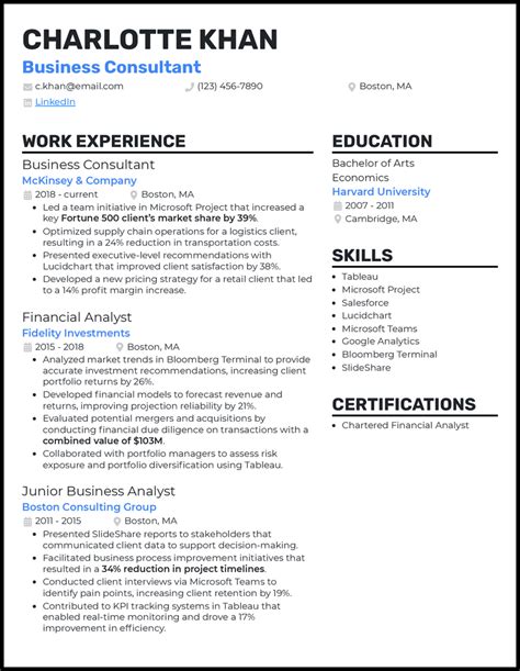 9 Consulting Resume Examples That Worked In 2024