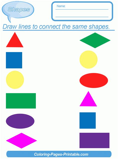 Identifying Geometric Shapes Worksheets  COLORINGPAGESPRINTABLE.COM