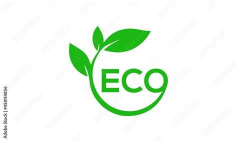 Eco Logo Design Eco Logo Eco Logo Design Eco Leaf Logo Stock Vector