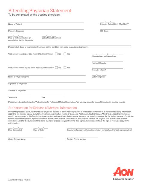 Aon Attending Physician Statement Fill Out And Sign Online Dochub