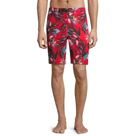 george men s and big men s 9 novelty e board swim trunk with tropical florals up to size 3xl