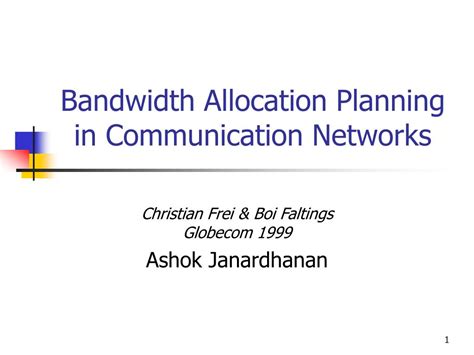 Ppt Bandwidth Allocation Planning In Communication Networks