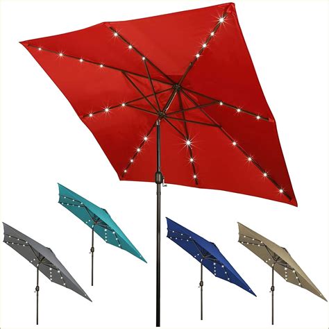 Solar Light Cantilever Patio Umbrella With Netting Patios Home