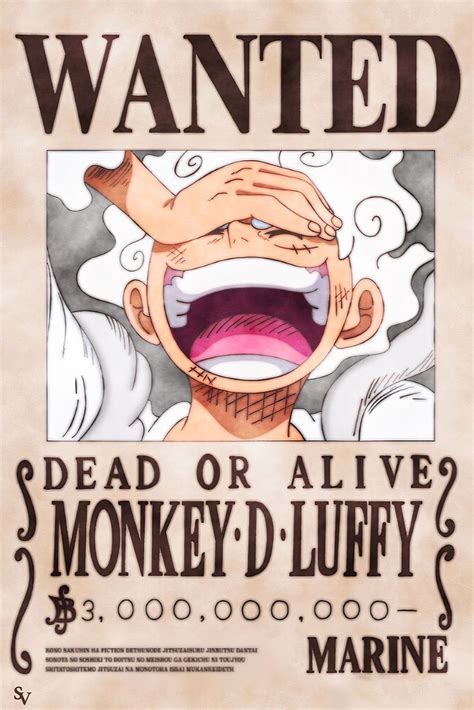 Luffy s new wanted poster Personagens de anime Desenho de uma peça