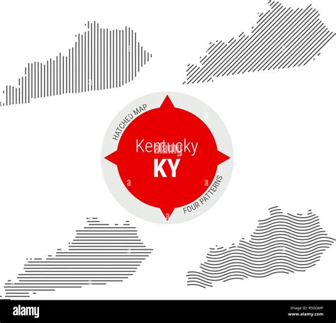 Patrón De Sombreado Mapa De Vectores De Kentucky Simple Silueta