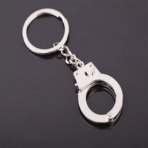 Funny Accessories Police Handcuff Keychain Alloy Car Key Keyring