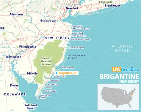 Map Of Brigantine Beach New Jersey Live Beaches