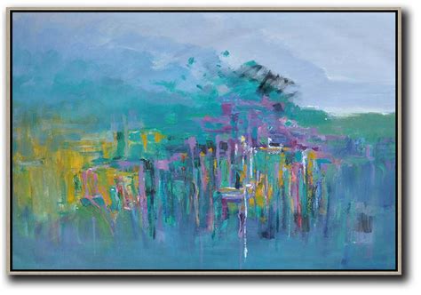 Abstract Landscape Oil Paintingoversized Canvas Art Purple Greylake