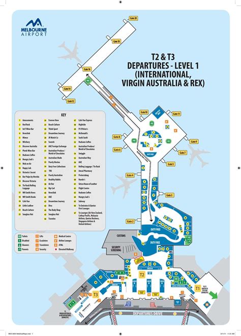 Terminal Maps With Legend Melbourne Airport Airport Map Melbourne
