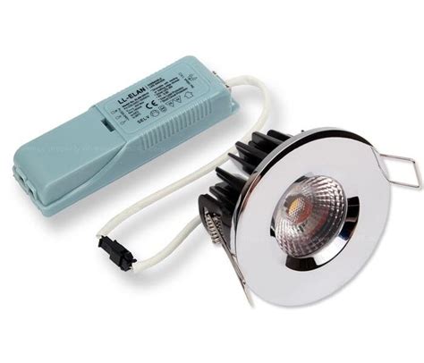 Led Fire Rated Fixed Downlight 8w Chrome 8w