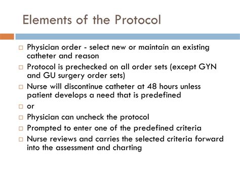 Ppt A Nurse Driven Protocol For Urinary Catheter Removal Powerpoint