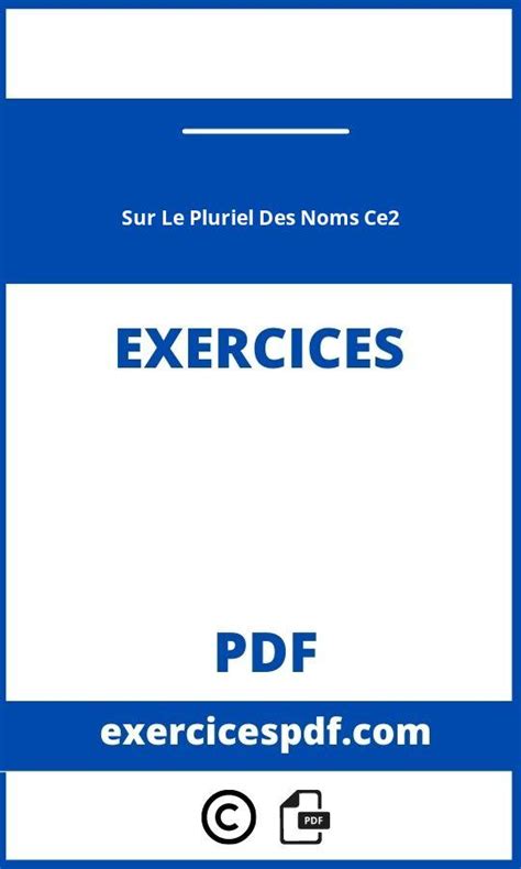 Exercices Sur Le Pluriel Des Noms Ce Hot Sex Picture