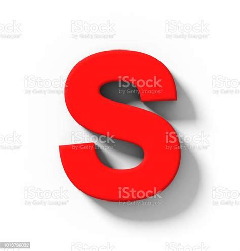Letter S 3d Red Isolated On White With Shadow Orthogonal Projection