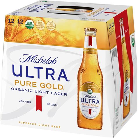 Michelob Ultra Pure Gold Organic Light Lager Bottles 12 Fl Oz Instacart
