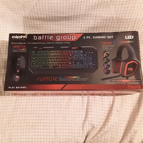 Tzumi Alpha Gaming Battle Group 3 Pieces Keyboard Mouse 841351167949